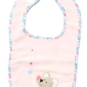 Babero de Algodón Lady Genny para Bebés con Diseño de Animales Color Rosa